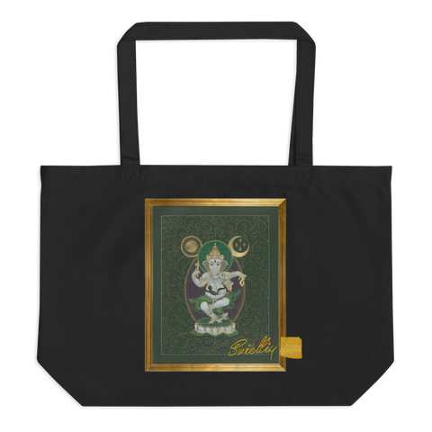 Nritya Ganapati - The Happy Dancer Ganesha -  Large organic tote bag