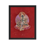 Green Tara on Red - Framed poster