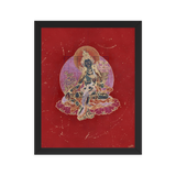 Green Tara on Red - Framed poster