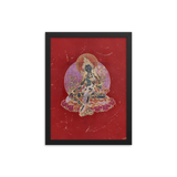 Green Tara on Red - Framed poster