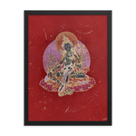 Green Tara on Red - Framed poster