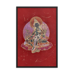 Green Tara on Red - Framed poster