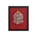 Green Tara on Red - Framed poster