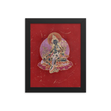 Green Tara on Red - Framed poster