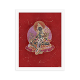 Green Tara on Red - Framed poster