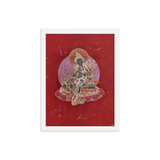 Green Tara on Red - Framed poster