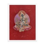 Green Tara on Red - Framed poster