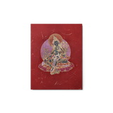 Green Tara on Red - Metal prints