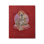 Green Tara on Red - Metal prints