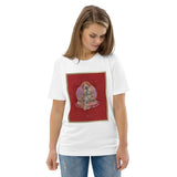 Green Tara on Red - Organic Unisex T-Shirt - Front Print - Svietliy’s