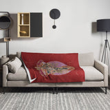 Green Tara on Red - Throw Blanket - Svietliy’s