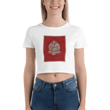 Green Tara on Red - Women’s Crop Tee - Svietliy’s