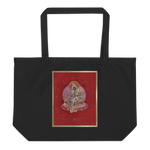 Green Tara On Red - Large organic tote bag