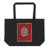 Green Tara On Red - Large organic tote bag