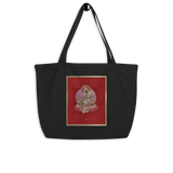 Green Tara On Red - Large organic tote bag