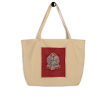 Green Tara On Red - Large organic tote bag