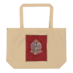 Green Tara On Red - Large organic tote bag