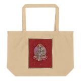 Green Tara On Red - Large organic tote bag