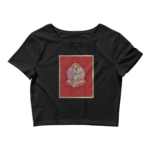 Green Tara on Red - Women’s Crop Tee