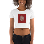 Green Tara on Red - Women’s Crop Tee