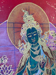 Green Tara On Red - Original Artwork